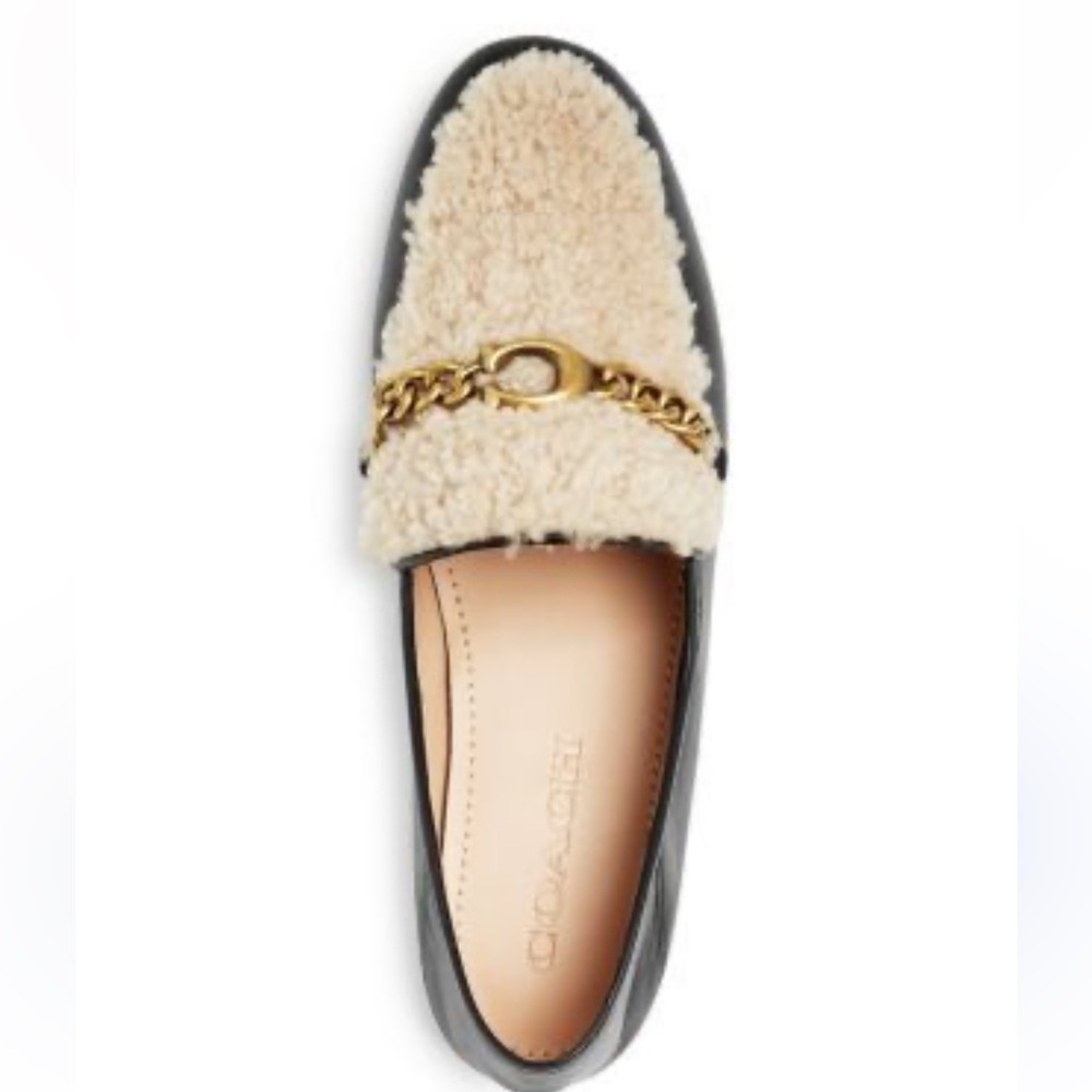 Coach helena loafer shearling Women's Black and Cream Loafers US 9 - Picture 4 of 12